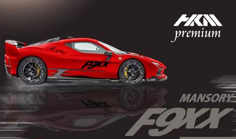Mô hình xe Ferrari Mansory F9XX Stradale Hardtop Red tỉ lệ 1:64 có đế và hộp mica HKM Premium HKM-F9XX-2