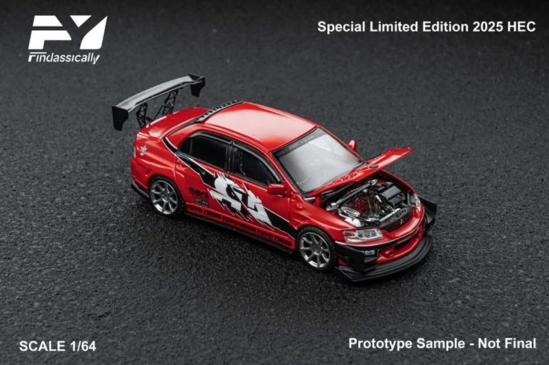 Mô hình xe Mitsubishi Lancer EVO 9th Generation - Speed and Passion mở được capo HEC 2025 tỉ lệ 1:64 Fy model Finclassically OT64313
