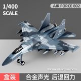  Mô hình máy bay tiêm kích Su-35 camo grey có đèn có âm thanh MB22025 