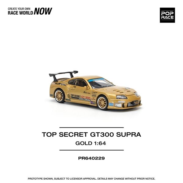 Mô hình xe Toyota Supra (A80) Top Secret GT-300 Top Secret Gold tỉ lệ 1:64 Poprace PR640229