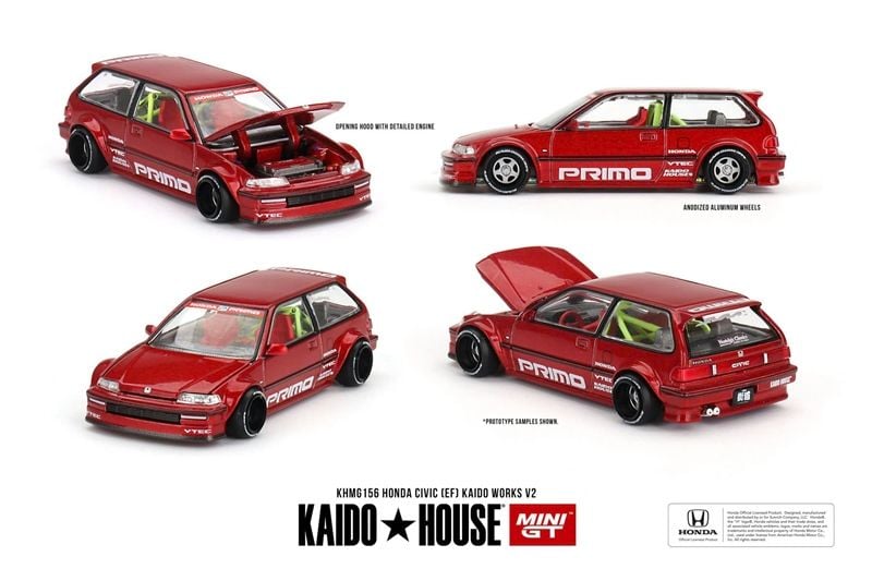 Mô hình xe Honda Civic (EF) Kaido Works V2 tỉ lệ 1:64 Kaido House KHMG156