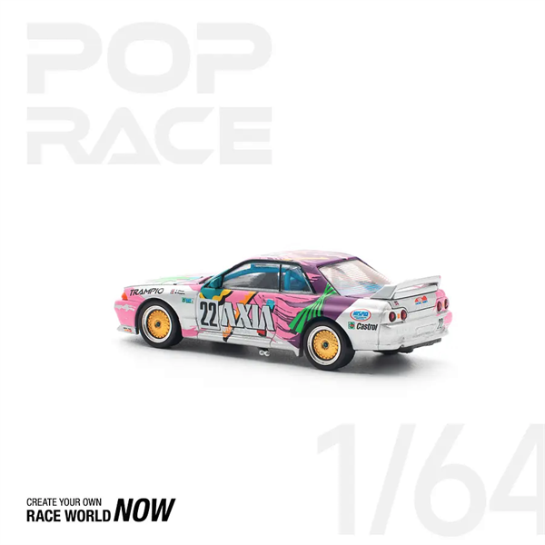Mô hình xe NISSAN SKYLINE GT-R R32 #22 AXIA GROUP A tỉ lệ 1:64 Poprace PR640103
