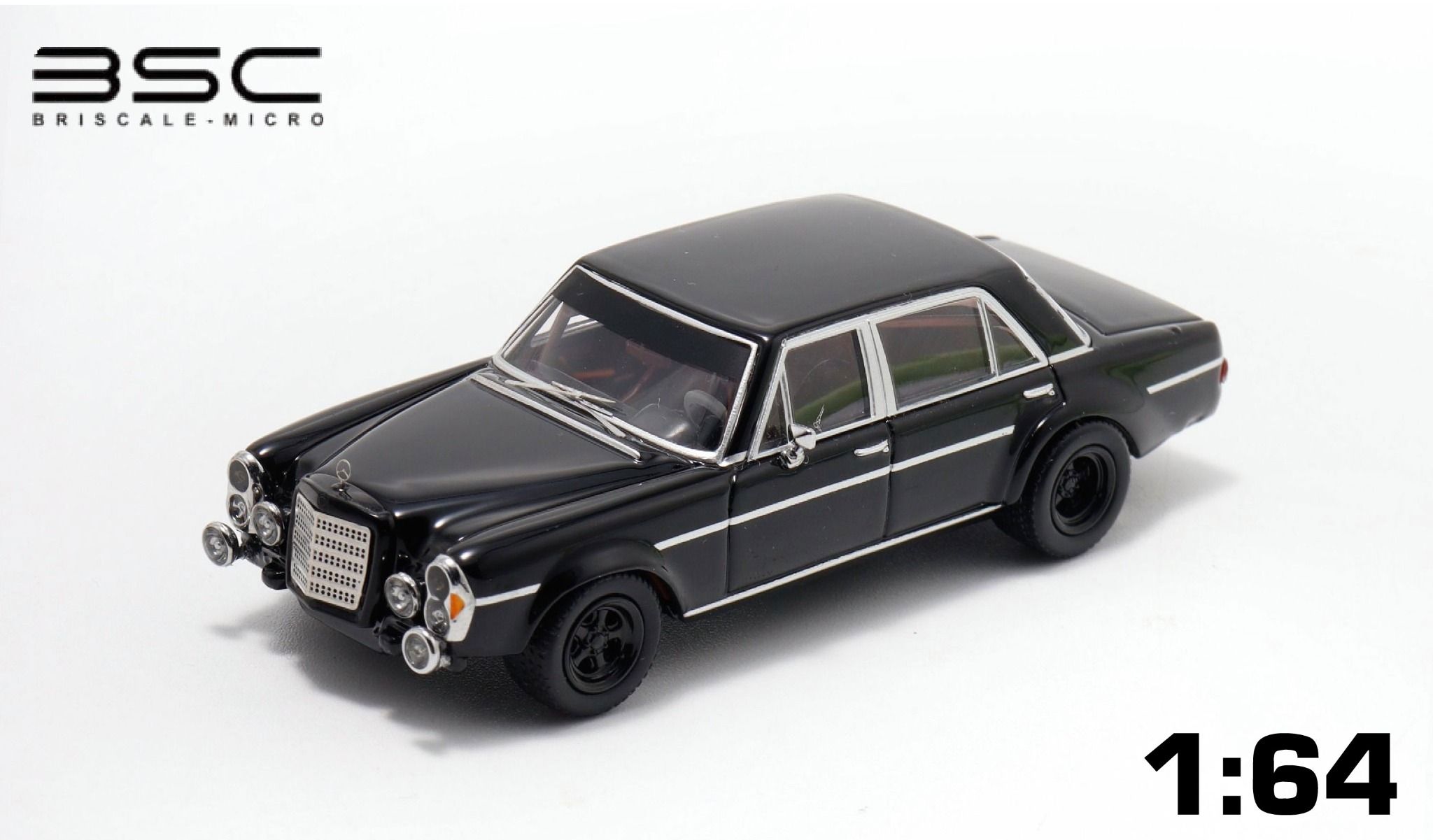 Mô hình xe Mercedes-Benz 300SEL Black tỉ lệ 1:64 Briscale Micro BSC BC640034