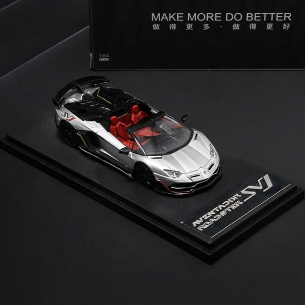 Mô hình xe Lamborghini Aventador SVJ63 Pearly Yellow tỉ lệ 1:64 Maxwell and object (MW) OT64272