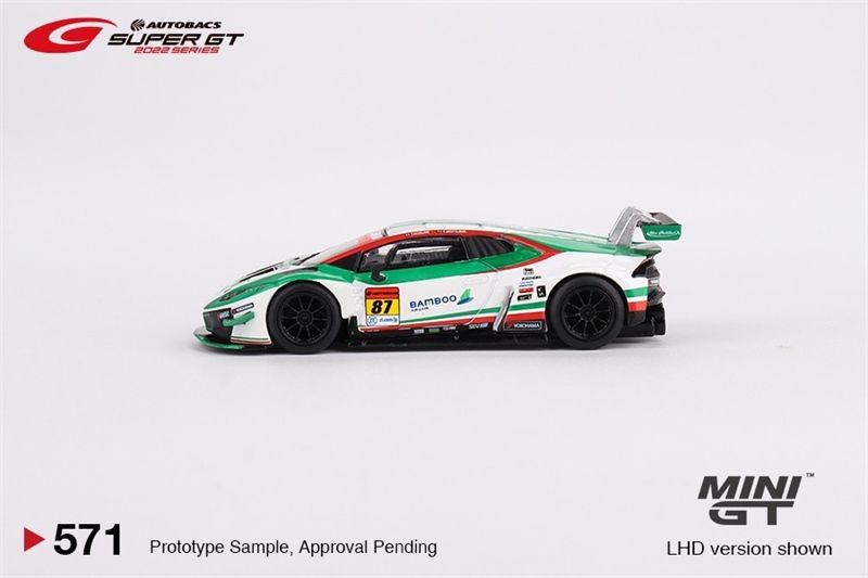 Mô hình xe Lamborghini Huracan Gt3 EVO #87 Bamboo Airways JLOC tỉ lệ 1:64 MiniGT bản card MGT00571-L