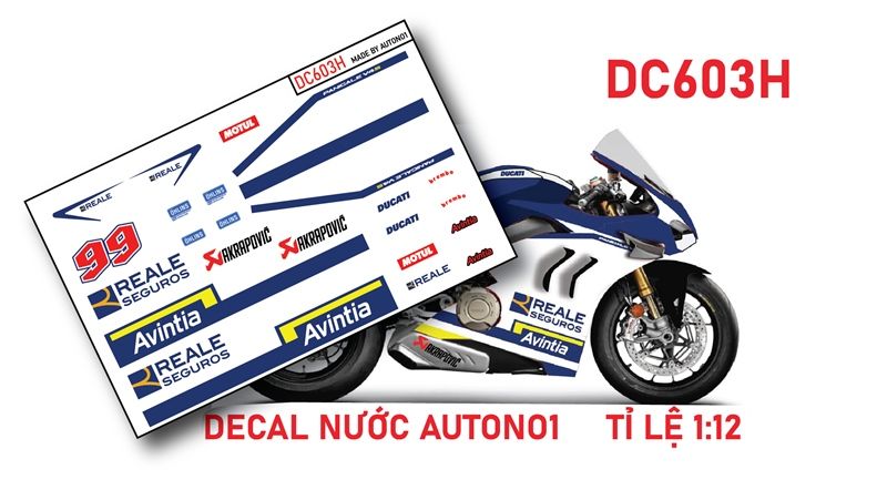 DECAL NƯỚC ĐỘ DUCATI PANIGALE V4S REALE ANVINTA TỈ LỆ 1:12 AUTONO1 DC603H