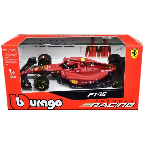 Mô hình xe đua F1-75 Ferrari Formula Racing 2022 tỉ lệ 1:43 Bburago 8202