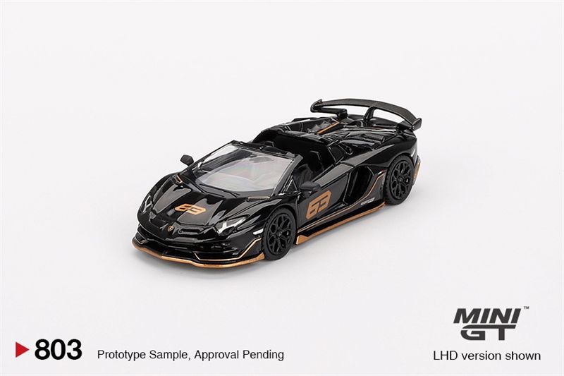 Mô hình xe Lamborghini Aventador SVJ 63 Roadster Nero Aldebaran tỉ lệ 1:64 MiniGT MGT00803-CH