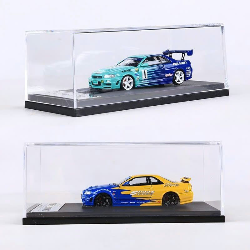 Mô hình xe Nissan Skyline GTR R34 Spoon/Falken painted có hộp mica tỉ lệ 1:64 Fast Speed FS-R34-6