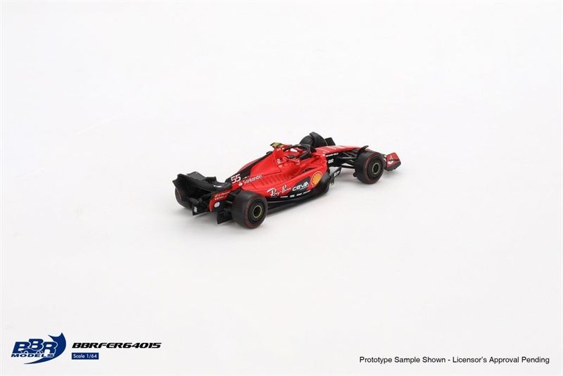 Mô hình xe đua F1 Formular Ferrari SF23 #55 Carlos Sainz 2023 Bahrain GP tỉ lệ 1:64 BBR model BBRFER64015