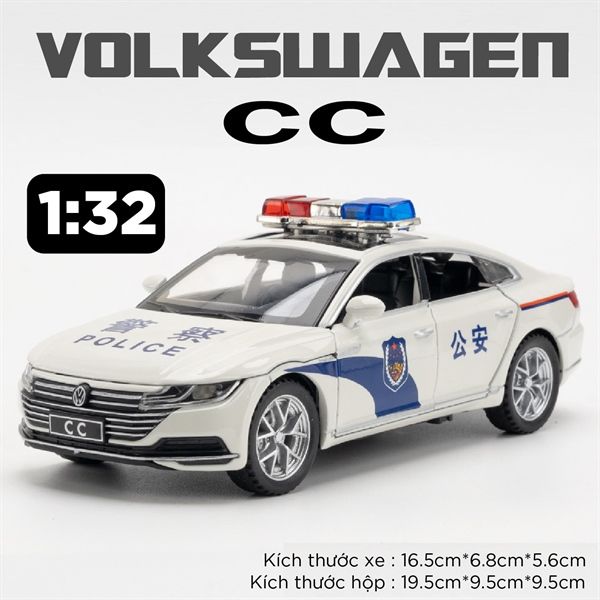 Mô hình xe VolksWagen CC Police full open tỉ lệ 1:32 Chezhi OT516