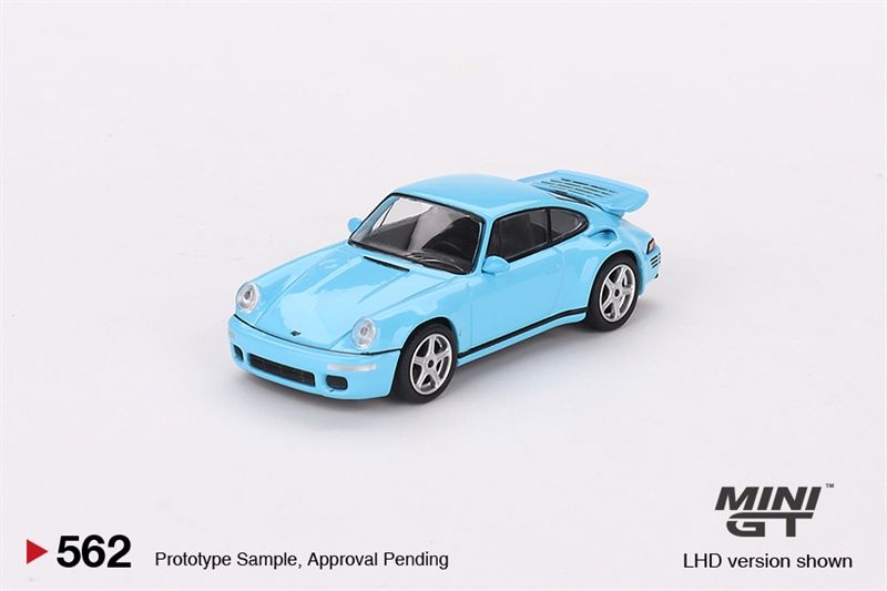 Mô hình xe Porsche RUF CTR Anniversary Bayrisch Himmelblau tỉ lệ 1:64 MiniGT