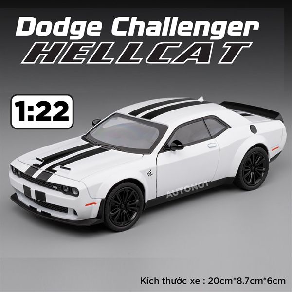 Mô hình xe Dodge Challenger Hellcat full open - có đèn - âm thanh tỉ lệ 1:22 Jiaye model OT584
