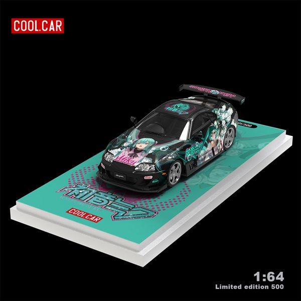 Mô hình xe Toyota Supra A80Z Hatsune Miku Mint black tỉ lệ 1:64 Coolcar CC644439