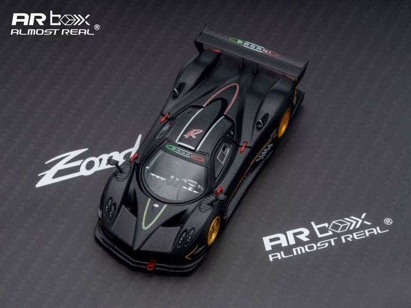 Mô hình xe Pagani Zonda R High perfomance supercar full carbon mở được mui - nắp máy tỉ lệ 1:64 Almost Real AR box OT64310