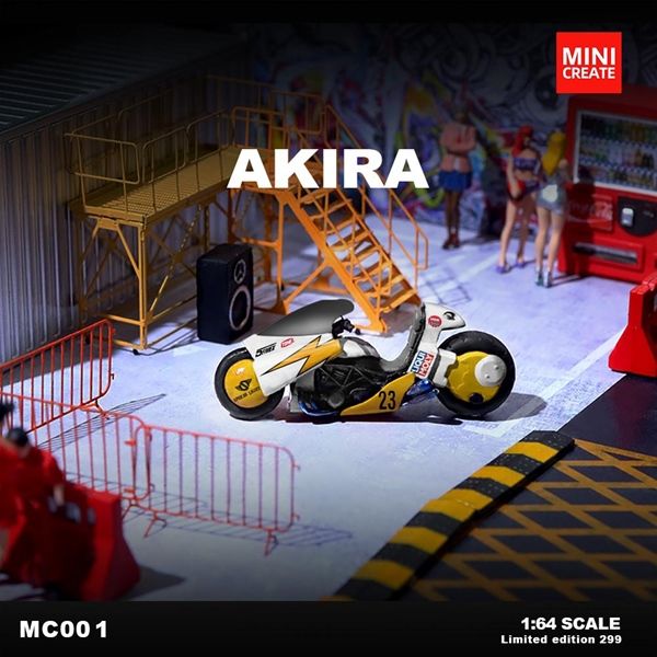 Mô hình xe và nhân vật figure Akira locomotive set with lightning tỉ lệ 1:64 MINI Create MC001