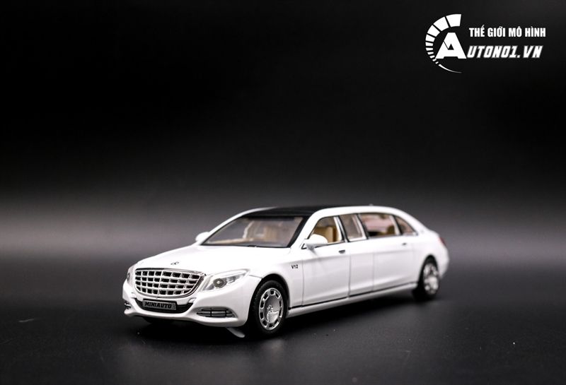 Mô hình xe Mercedes Maybach S600 Pullman tỉ lệ 1:32 Miniauto 3221A 3221B OT279
