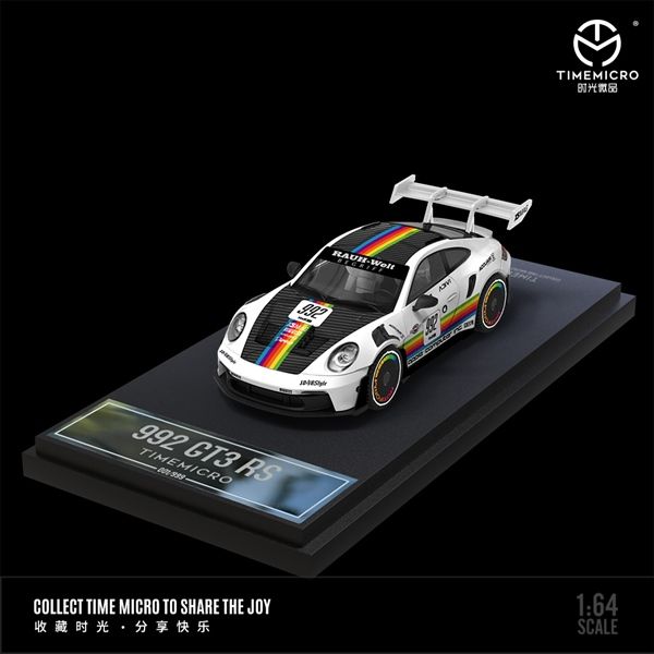 Mô hình xe Porsche 992 GT3 RS White Apple tỉ lệ 1:64 Time Micro TM644611