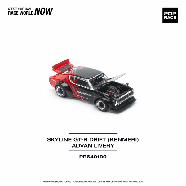 Mô hình xe SKYLINE GT-R DRIFT (KENMERI) - ADVAN LIVERY tỉ lệ 1:64 Poprace PR640199