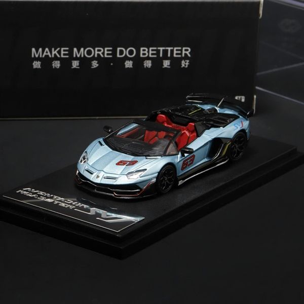 Mô hình xe Lamborghini Aventador SVJ63 Pearly Yellow tỉ lệ 1:64 Maxwell and object (MW) OT64272