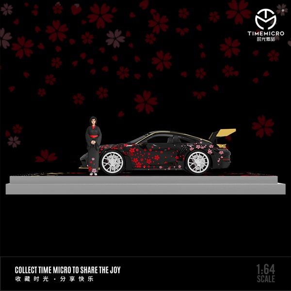 Xe mô hình Porsche 911 GT3 RS SAKURA tỉ lệ 1:64 Time micro TM644627-1