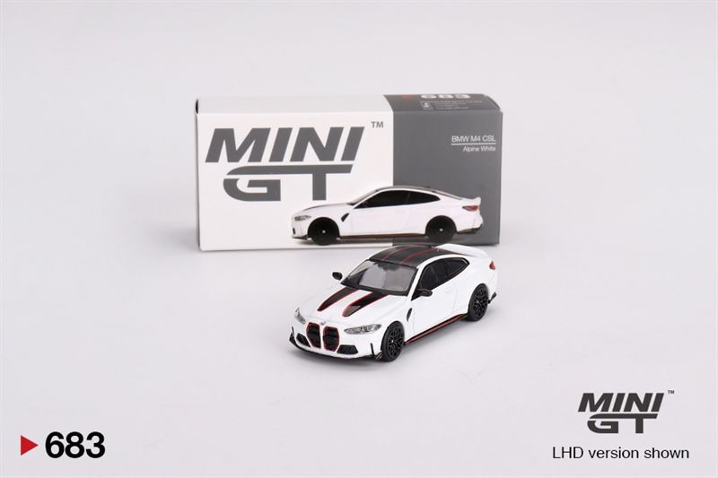 Mô hình xe BMW M4 CSL Alpine White tỉ lệ 1:64 MiniGT MGT00683
