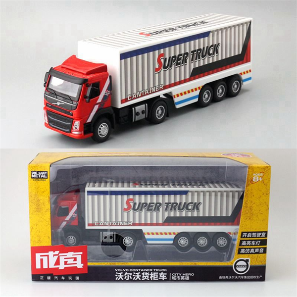 Mô hình xe tải container Volvo chở hàng 1:50 Diecast Metal 8183