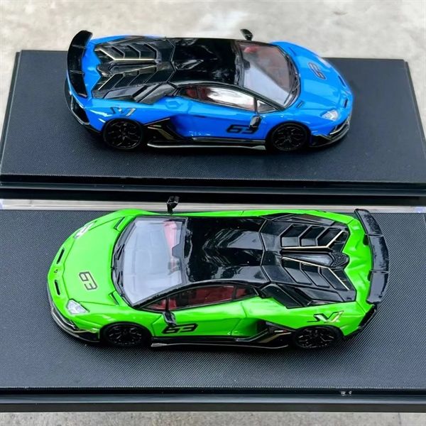 Mô hình xe Lamborghini Aventador SVJ63 Pearly Yellow tỉ lệ 1:64 Maxwell and object (MW) OT64272