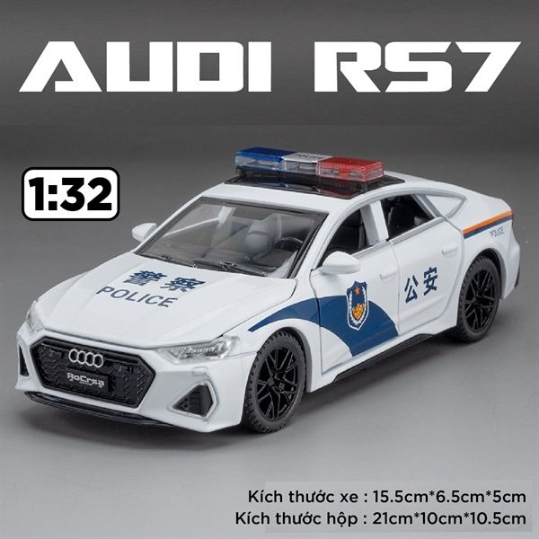 Mô hình xe Audi RS7 Police full open tỉ lệ 1:32 Chimei Model OT517