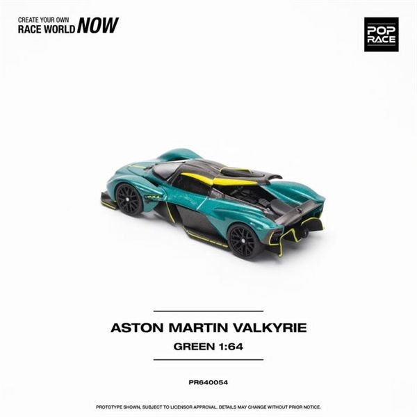 Mô hình xe Aston martin valkyrie viridian green 2024 tỉ lệ 1:64 Poprace PR640054