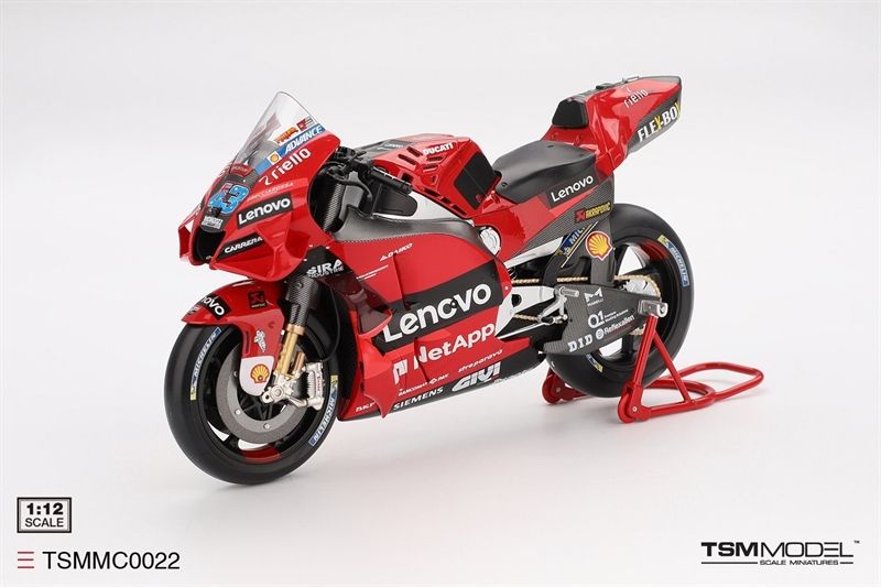 Mô hình xe mô tô cao cấp Ducati Desmosedici GP22 #43 Ducati Lenovo Team Moto GP 2022 GRAN PREMIO D'ITALIA tỉ lệ 1:12 TSM TSMMC0022