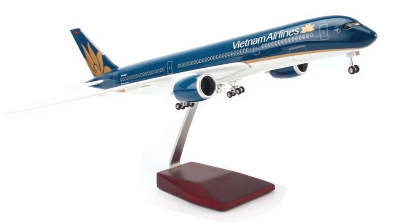Mô hình máy bay Vietnam Airlines Dreamliner Boeing B787 47cm 1:130 có đèn led tự động theo tiếng vỗ tay hoặc chạm MB47002