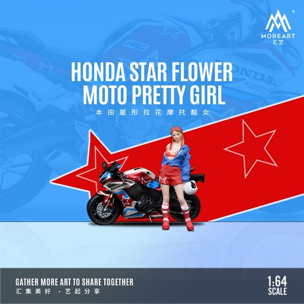 Mô hình set 1 nhân vật và mô tô Honda CBR1000RR-R star tỉ lệ 1:64 MoreArt MO222057