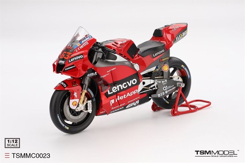 Mô hình xe mô tô cao cấp Ducati Desmosedici GP22 #63 Ducati Lenovo Team Moto GP 2022 GRAN PREMIO D'ITALIA tỉ lệ 1:12 TSMMC0023