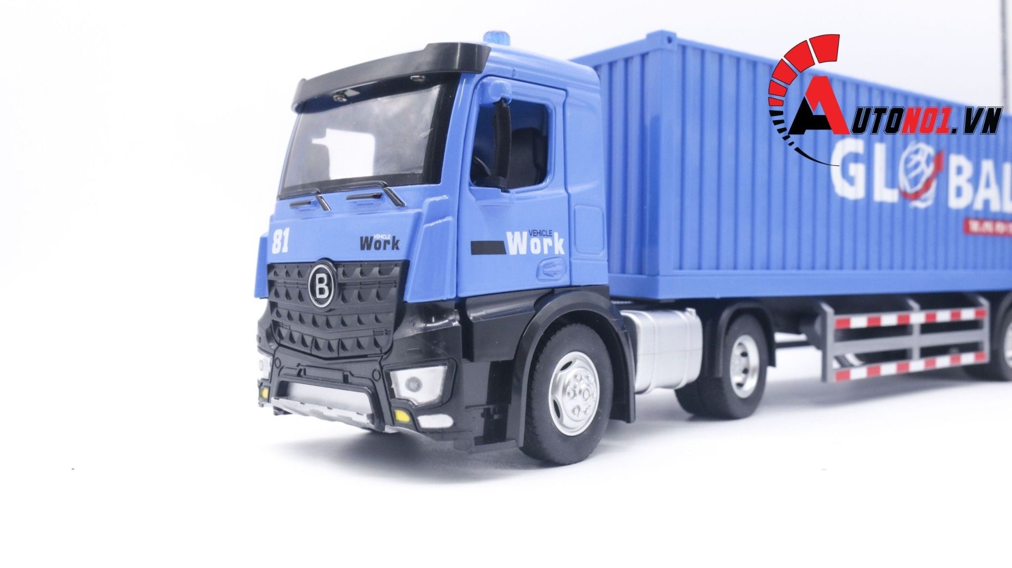  Mô hình xe container tỉ lệ 1:24 đầu kim loại - thùng xe nhựa Metal DieCast OT195 