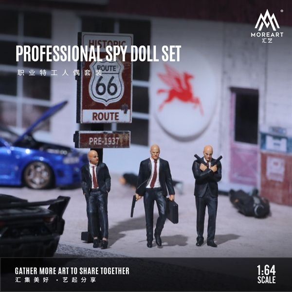Mô hình set 3 nhân vật Professional Spy - Điệp viên chuyên nghiệp tỉ lệ 1:64 MoreArt MO223031
