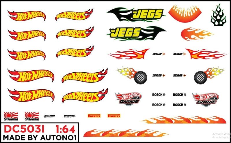 DECAL NƯỚC DECAL NƯỚC HOTWHEELS 1:64 AUTONO1 DC503I