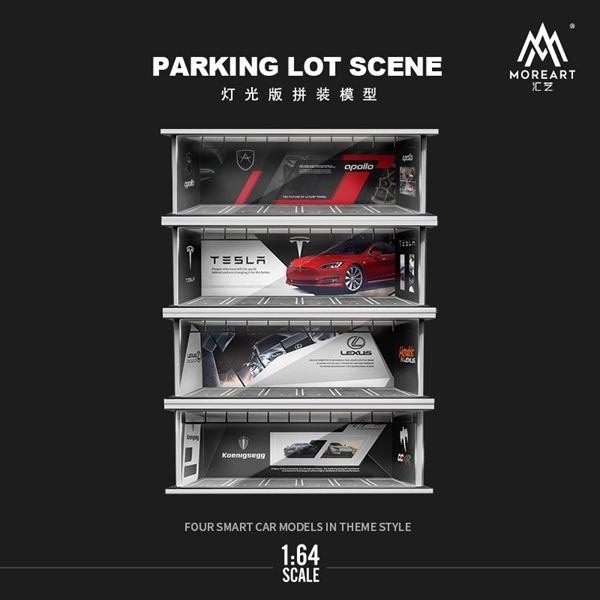 Hộp trưng bày mica mô phỏng showroom Lexus - có đèn kích thước 30x13.3x10cm tỉ lệ 1:64 MoreArt MO914050
