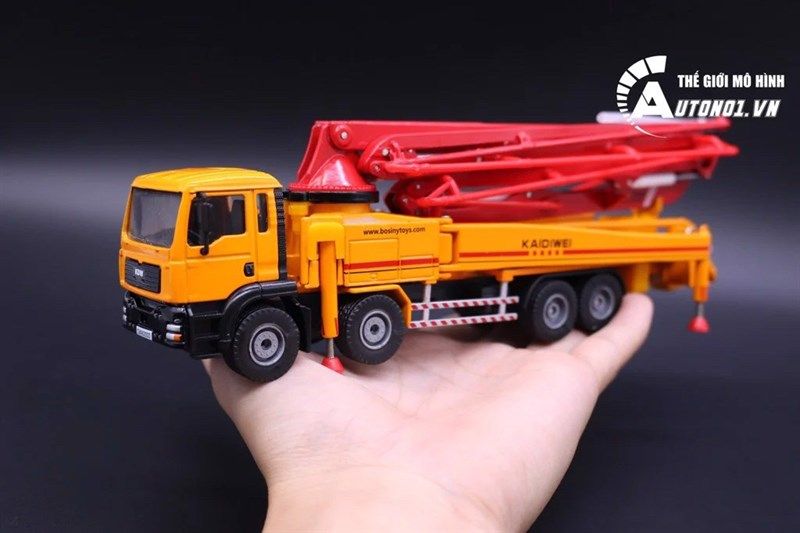 Mô hình xe công trình- bơm bê tông bằng kim loại tỉ lệ 1:55 625025 Kaidiwei 6472