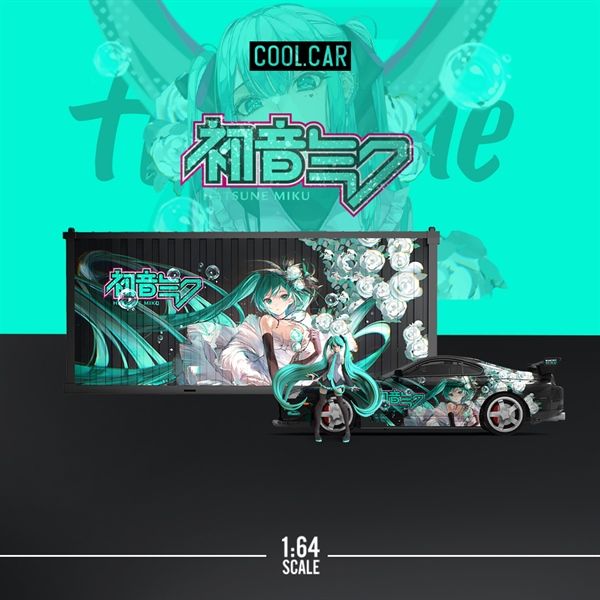 Mô hình xe Toyota Supra A80Z Hatsune Miku Mint black tỉ lệ 1:64 Coolcar CC644439