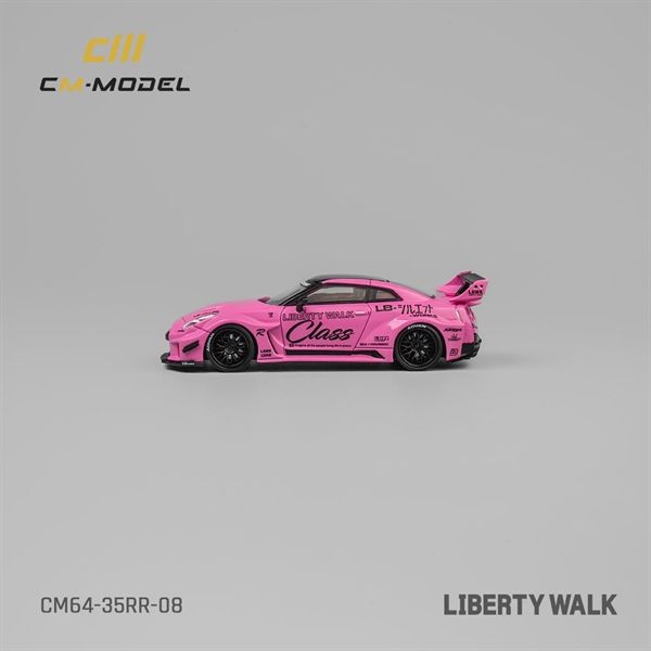 Mô hình xe Nissan LBWK GT35RR Pink có bánh thay thế tỉ lệ 1:64 CM model CM64-35RR-08