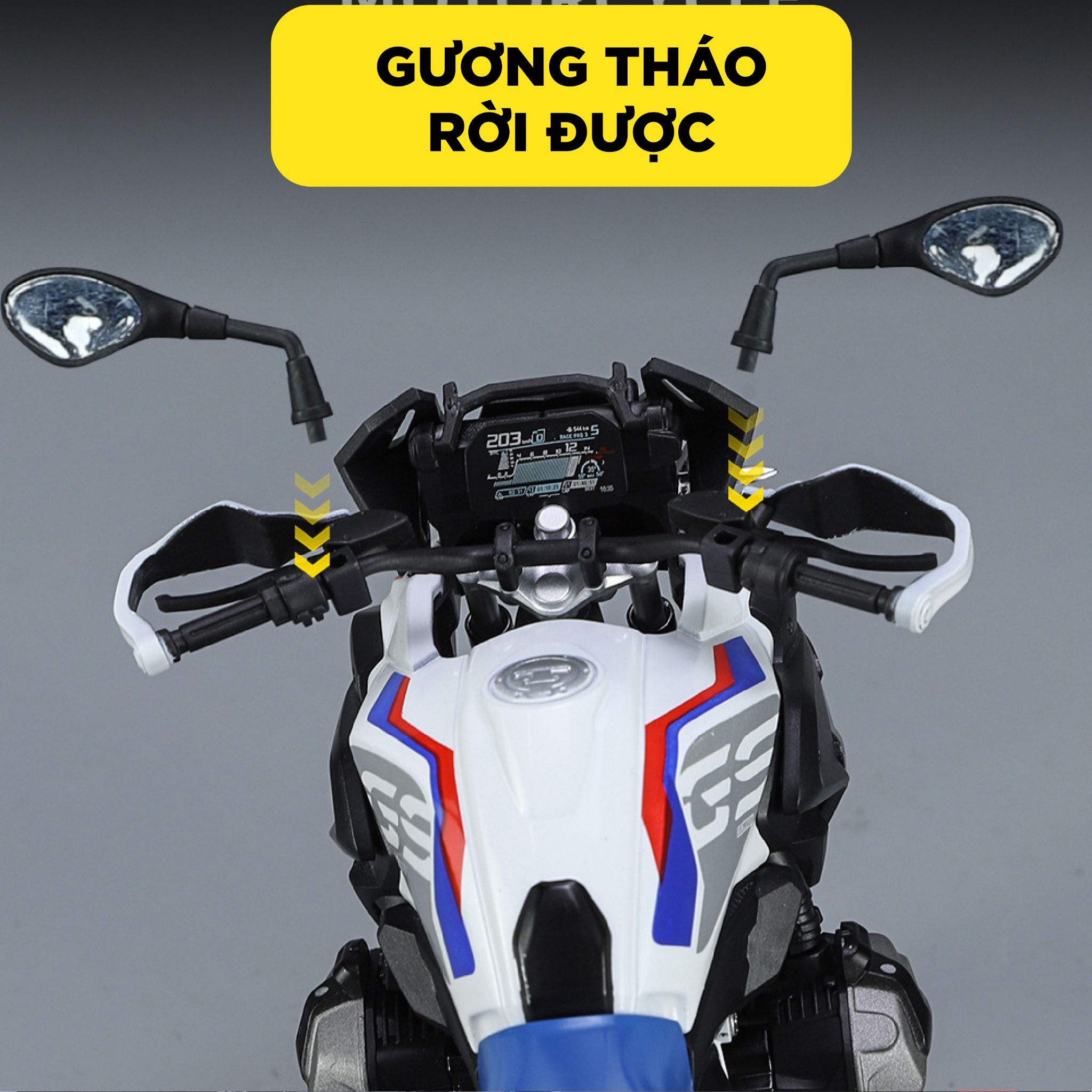  Mô hình moto BMW R 1250 GS ADV tỉ lệ 1:9 Huayi Alloy MT069 