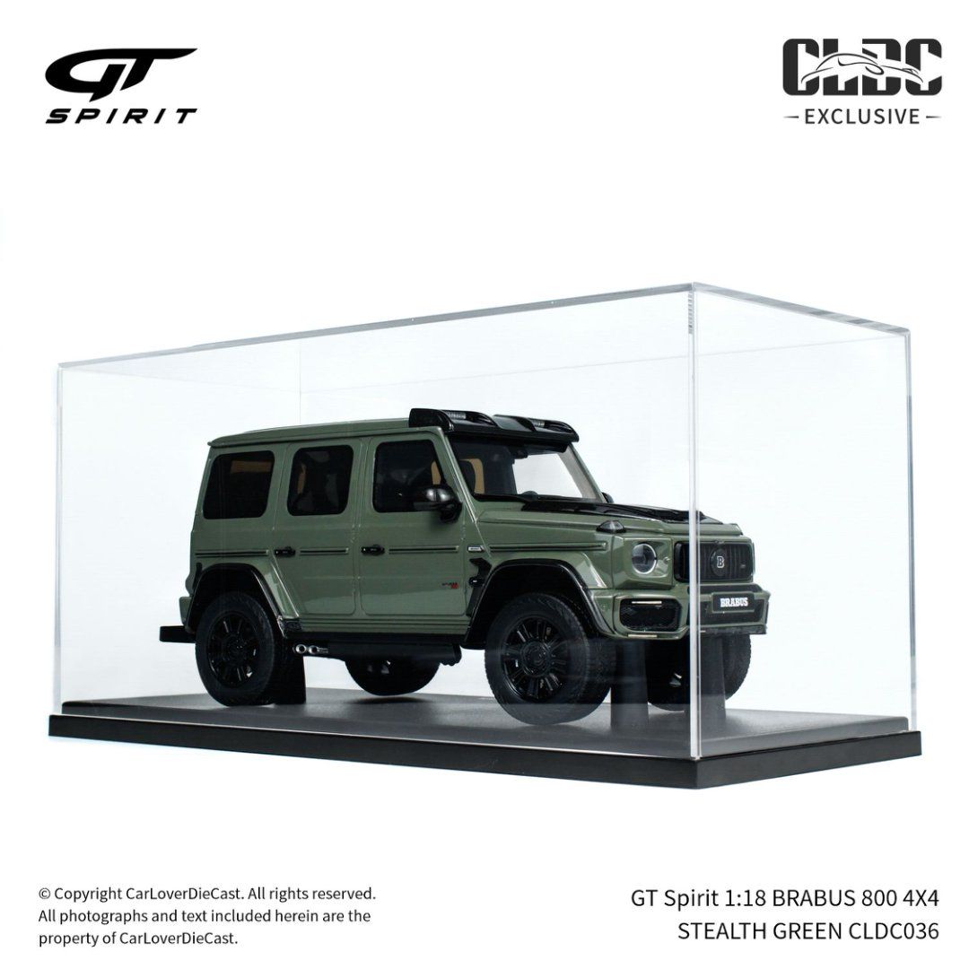 Mô hình xe Mercedes-Benz Brabus G800 4X4 Stealth Green tỉ lệ 1:18 GT Spirit CLDC036