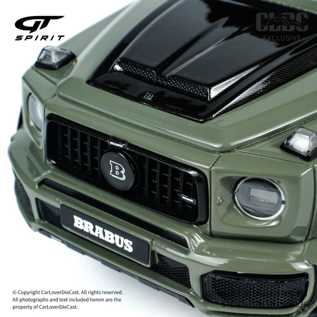 Mô hình xe Mercedes-Benz Brabus G800 4X4 Stealth Green tỉ lệ 1:18 GT Spirit CLDC036