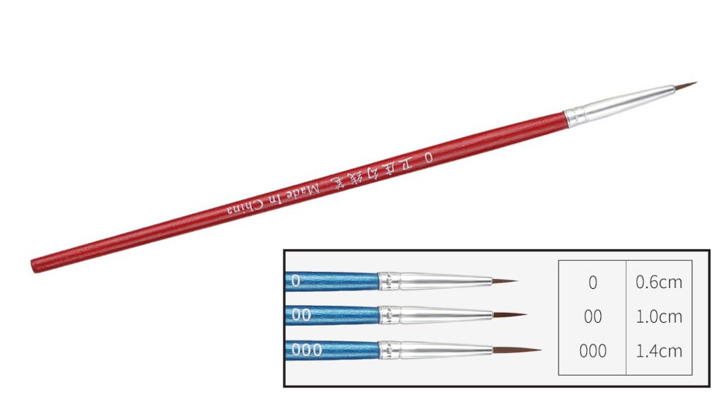 Cọ đầu nhọn vẽ line, chuyên dụng vẽ màu nước, sơn mô hình,gốc Enamel, Acrylic, custom RED