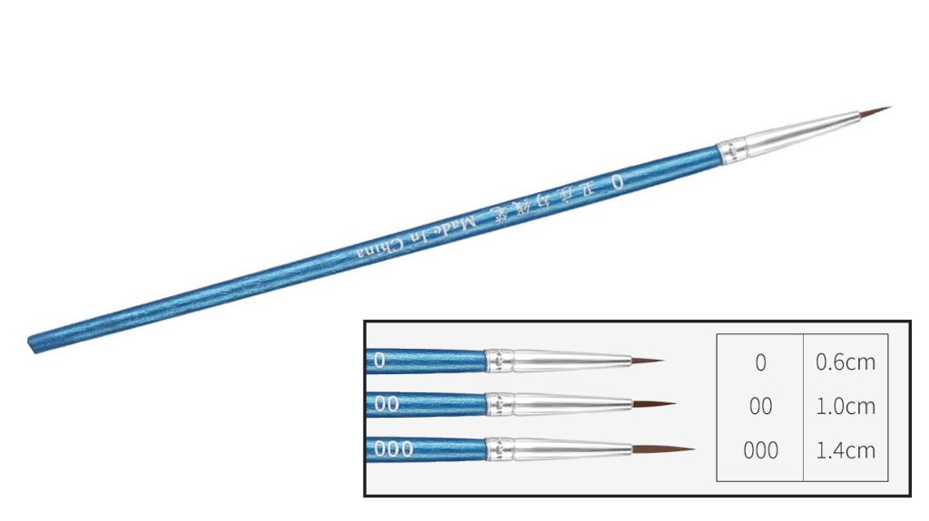 Cọ đầu nhọn vẽ line, chuyên dụng vẽ màu nước, sơn mô hình,gốc Enamel, Acrylic, custom BLUE