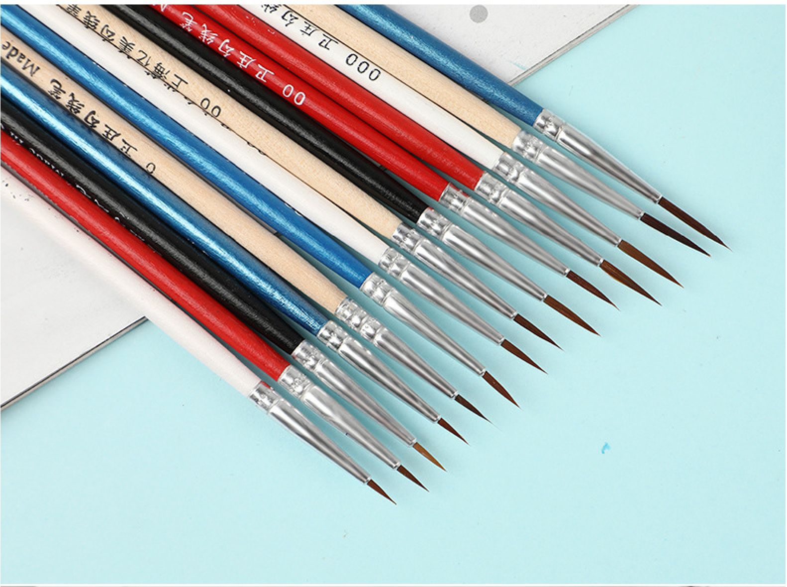 Cọ đầu nhọn vẽ line, chuyên dụng vẽ màu nước, sơn mô hình,gốc Enamel, Acrylic, custom BLUE