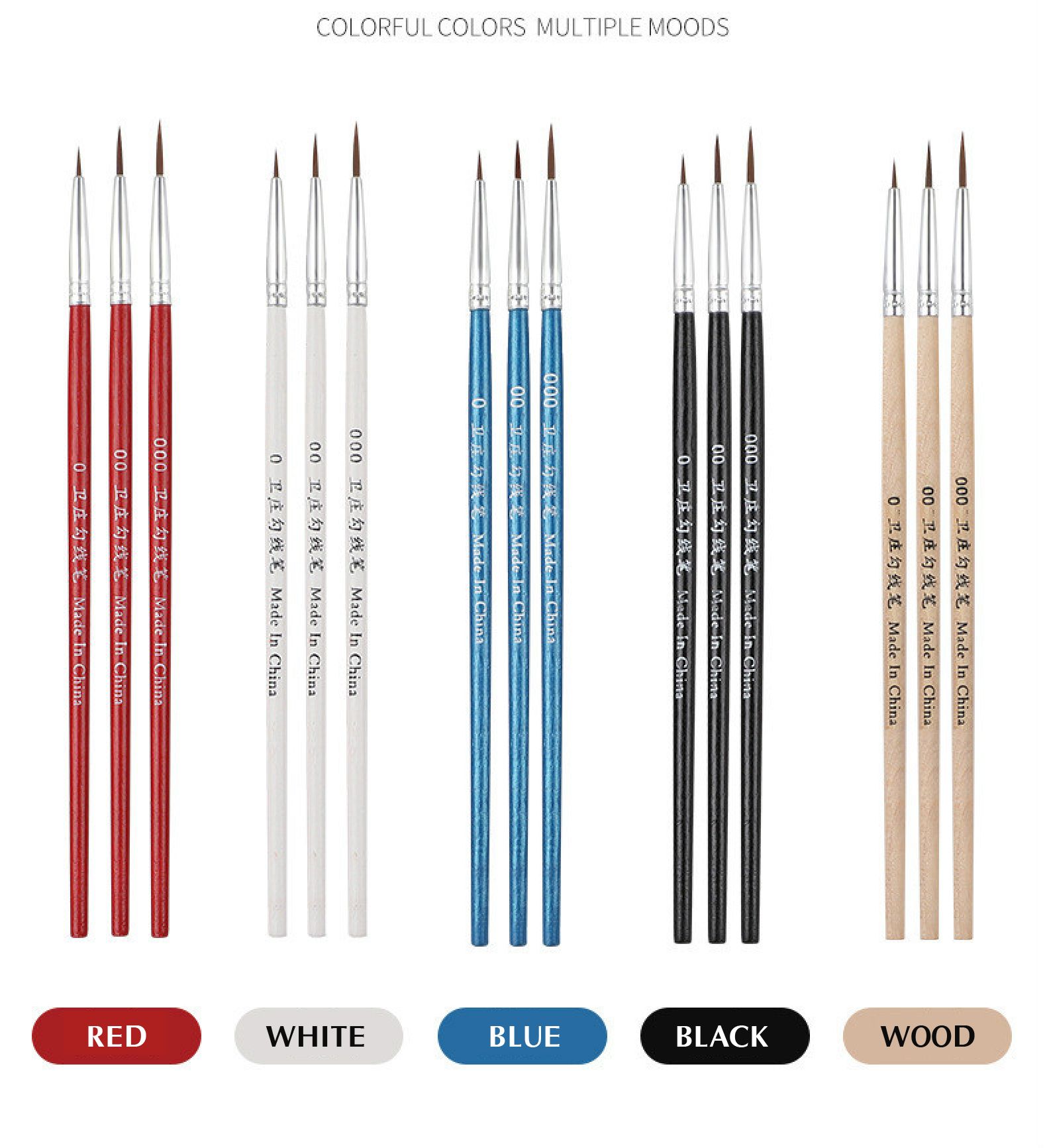Cọ đầu nhọn vẽ line, chuyên dụng vẽ màu nước, sơn mô hình,gốc Enamel, Acrylic, custom BLUE