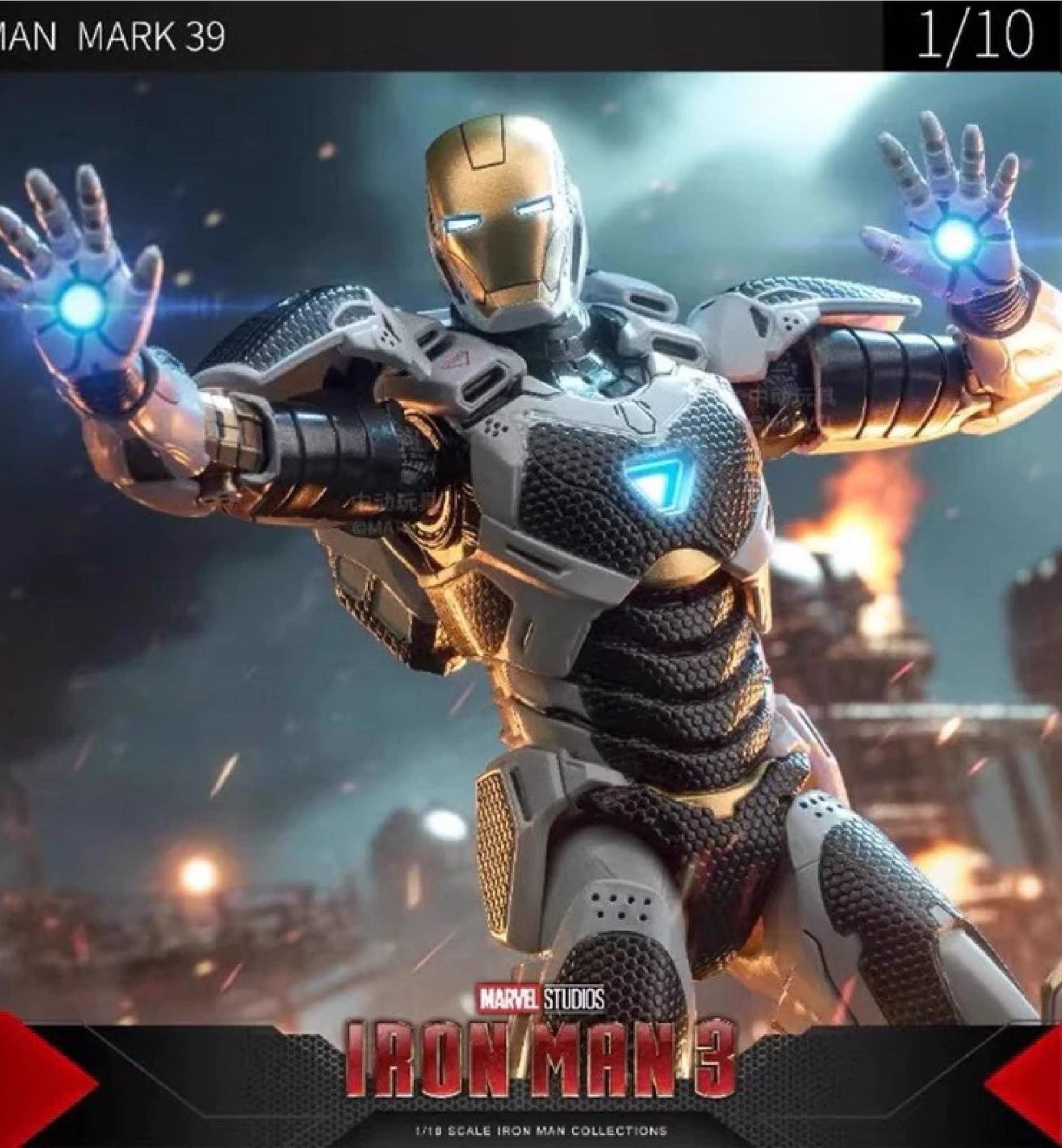 Mô hình nhân vật Marvel Iron man người sắt Mark 39 XXIV MK39 SHF Iron man 3 tỉ lệ 1:10 23CM ZD Toys FG262