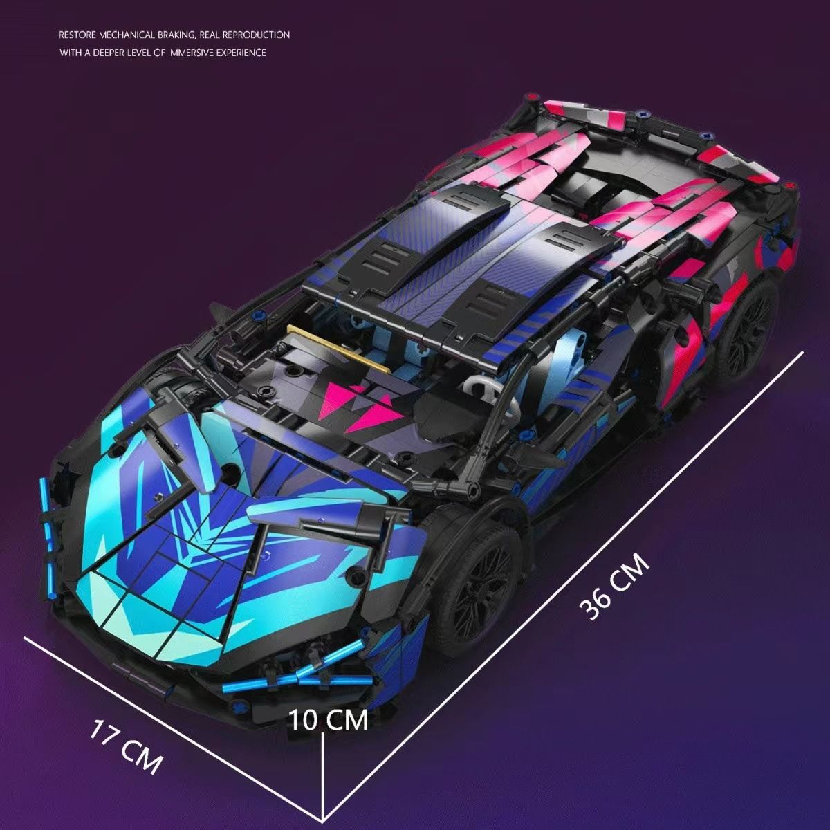  Mô hình xe ô tô lắp ghép Lamborghini CyberPunk galaxy 1314pcs tỉ lệ 1:14 LG021 